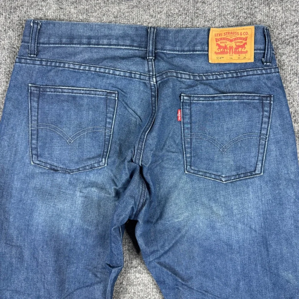 Levis Jeans Boys Size 14 Husky Blue 514 Straight Leg Medium Wash Denim Classic